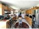 Spacious kitchen featuring ample cabinets and a stainless steel refrigerator at 3556 Forest Hill Rd, Powder Springs, GA 30127
