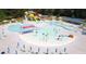 A resort-style pool featuring colorful water slides, a lazy river, and play areas, perfect for Gathering fun at 3556 Forest Hill Rd, Powder Springs, GA 30127