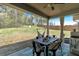 Covered patio with a dining area, providing a relaxing outdoor space with wooded views at 173 Bramlett Ridge Dr, Dallas, GA 30157