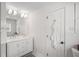 Clean bathroom featuring a double sink vanity, and bright lighting at 3562 Sunderland Ne Cir, Atlanta, GA 30319