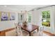 Elegant dining room with hardwood floors, chandelier, and picturesque window views at 3562 Sunderland Ne Cir, Atlanta, GA 30319