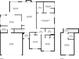 Detailed floor plan showcasing layout and dimensions of the house, including bedrooms and kitchen at 7430 Valley Landing Ct, Cumming, GA 30041