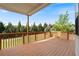 Spacious wooden deck overlooking the green backyard at 4250 Harrison Lndg, Cumming, GA 30041