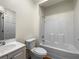 Bathroom with standard toilet, sink and bath shower combination at 105 Laurel Ridge Ct, Fayetteville, GA 30215