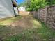 Home backyard featuring a wood fence for privacy, and some lawn at 185 Glenrose Sw Cir, Atlanta, GA 30354