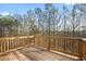 Private deck surrounded by trees providing scenic views and outdoor space at 3180 Tackett Rd, Douglasville, GA 30135