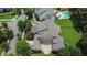 Aerial shot of a house highlighting the roof and the landscaping that includes a pool at 326 Carmichael Cir, Canton, GA 30115