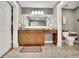 Bathroom featuring double sinks, granite countertops, and ample storage space at 326 Carmichael Cir, Canton, GA 30115