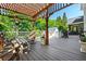 This spacious back deck offers ample seating, a grill, and shade from the pergola for outdoor living and dining at 844 Nob Ridge Dr, Marietta, GA 30064