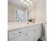 Bathroom features a white vanity with countertop and a shower with a patterned curtain at 844 Nob Ridge Dr, Marietta, GA 30064