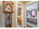 Hallway view with hardwood floors providing seamless access to a bedroom and bathroom at 2733 Winburn Ter, East Point, GA 30344