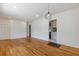 Spacious living room features hardwood floors, with access to the kitchen at 43 Lott Se Ave, Marietta, GA 30067