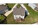 Aerial of a backyard featuring a spacious deck with outdoor seating, perfect for entertaining at 13 Oakside Nw Ct, Cartersville, GA 30121