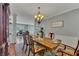 Dining room showcasing wood table, colorful rug, and natural light at 5108 Staplehurst Ln, Woodstock, GA 30189