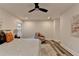 This bedroom features hardwood floors, fresh paint and a ceiling fan at 538 Center Hill Nw Ave, Atlanta, GA 30318