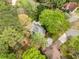 Aerial view of a home surrounded by lush trees and greenery, set on a spacious lot at 3522 Evans Ridge Trl, Atlanta, GA 30340