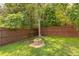 Cozy backyard featuring a charming fire pit area and a wooden fence for added privacy at 981 Golden Meadows Ln, Loganville, GA 30052