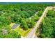 Aerial view of a landscaped home nestled among green trees near a road at 5950 Central Church Rd, Douglasville, GA 30135