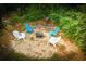 Landscaped backyard firepit area with comfortable seating, perfect for outdoor entertaining at 5950 Central Church Rd, Douglasville, GA 30135
