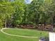 Picturesque backyard with mature trees and lush green lawn for a private outdoor retreat at 1102 Emory St, Oxford, GA 30054