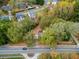 Aerial shot of the house showcases its location with mature trees and easy road access at 3024 Bob Cox Rd, Marietta, GA 30064