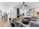 A spacious living room featuring modern furniture, striking wall art and beautiful hardwood flooring at 371 Grant Se Cir # 1822, Atlanta, GA 30315