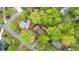 Aerial view of a home nestled among mature trees, showcasing the neighborhood layout at 951 Woodmont Dr, Marietta, GA 30062