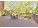 Spacious wooden deck with outdoor seating perfect for entertaining or enjoying the serene backyard at 951 Woodmont Dr, Marietta, GA 30062