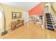 Bright foyer with hardwood floors, a staircase to the second floor, and easy access to the living spaces at 951 Woodmont Dr, Marietta, GA 30062
