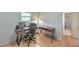 Home office setup featuring modern desk, chair, and view into bathroom at 951 Woodmont Dr, Marietta, GA 30062