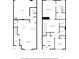 Detailed floor plan showcasing the layout of both floors, including the primary bedroom, additional bedrooms, and garage at 7691 Cabrini Pl, Fairburn, GA 30213