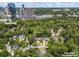 Aerial view of property in a Buckhead neighborhood near Lenox Mall, located on .65 acres of land at 998 Ferncliff Ne Rd, Atlanta, GA 30324