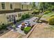 Flagstone patio featuring outdoor seating and fire pit with a view of the home's rear facade and landscaping at 998 Ferncliff Ne Rd, Atlanta, GA 30324