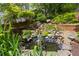 Peaceful backyard waterfall with lush greenery and decorative rocks at 998 Ferncliff Ne Rd, Atlanta, GA 30324