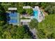 Overhead view of community amenities: tennis, basketball, playground, and pool at 998 Ferncliff Ne Rd, Atlanta, GA 30324
