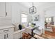 Cozy breakfast nook with built-in seating, a small table, and bright window at 224 Kings Hwy, Decatur, GA 30030