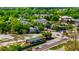 Overhead view captures the town center's retail spaces, roadways, and well-planned community layout with train tracks at 754 Pinehill Se Dr, Smyrna, GA 30080