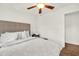 Comfortable bedroom with a queen bed and ceiling fan at 1763 Hearthstone Cir, Lawrenceville, GA 30043