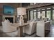 Open-concept living room featuring neutral decor, a fireplace, and oversized windows offering an abundance of natural light at 2979 Ridgewood Nw Rd, Atlanta, GA 30327