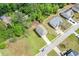 An aerial view of a two-story home with a driveway and green lawn at 74 Macland Mill Ln, Dallas, GA 30157