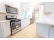 Bright kitchen featuring stainless steel appliances, white cabinets, and a subway tile backsplash at 145 Holly Nw Rd, Atlanta, GA 30314