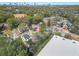 This aerial view shows the home in a densely populated suburban neighborhood with many trees at 240 Lamon Se Ave, Atlanta, GA 30316