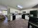 Functional kitchen featuring white cabinets, black appliances, and ample counter space at 7235 Hummingbird Ln, Winston, GA 30187