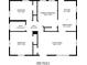 Detailed floor plan showcasing the layout with dimensions for bedrooms, kitchen, living room, and bath at 933 Dell Se Ave, Smyrna, GA 30080