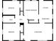 Simple floor plan depicting the layout of the home including bedrooms, bath, living area, hall, and kitchen at 933 Dell Se Ave, Smyrna, GA 30080