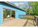 Wooden deck featuring access to the home via sliding glass doors and backyard views at 1596 Pontiac Se Pl, Atlanta, GA 30315