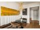 Cozy dining area with unique light fixture, table for four, and modern art at 2233 Peachtree Ne Rd # 1207, Atlanta, GA 30309
