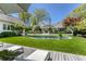 Backyard featuring a pool, manicured lawn, and patio furniture at 3489 Knollwood Nw Dr, Atlanta, GA 30305