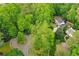 Aerial view of the property showing the circular driveway, lush landscaping, and multiple homes at 2562 Red Valley Rd, Atlanta, GA 30305
