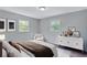 Bright bedroom featuring hardwood floors, neutral walls, modern decor, and natural light from the windows at 3795 Willowbrook Dr, Douglasville, GA 30135